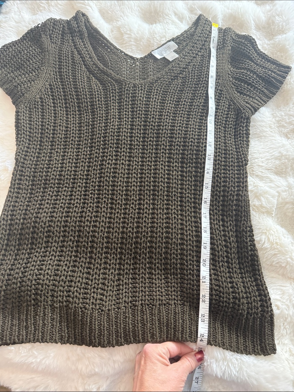 LOFT Brown Knit Short Sleeve Sweater - Picture 4 of 6